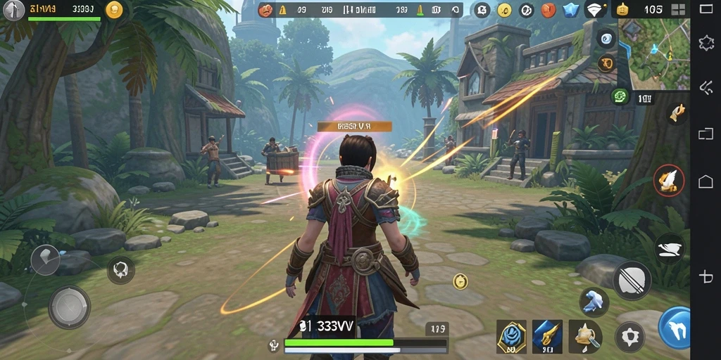 Tampilan gameplay 333V yang menampilkan karakter dalam simulasi kehidupan.