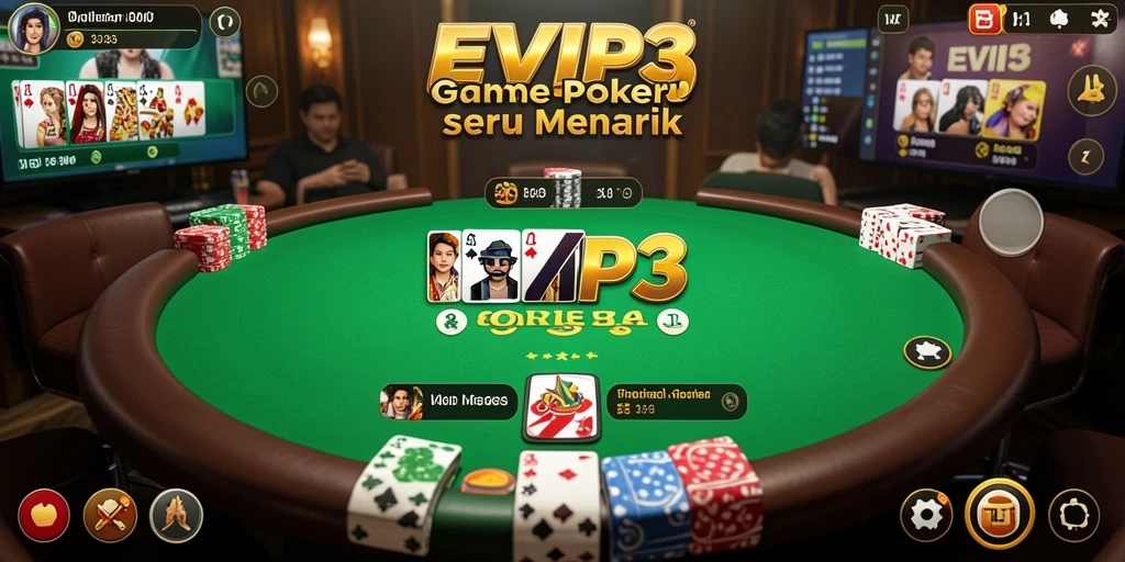 Tampilan gameplay poker yang menarik di EVIP3.