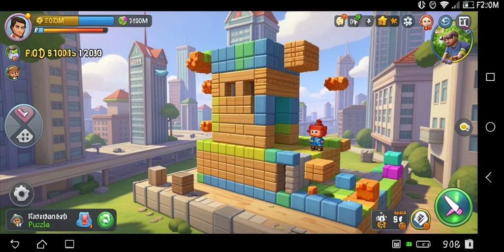 Screenshot F200M menampilkan gameplay puzzle yang seru dan menantang.