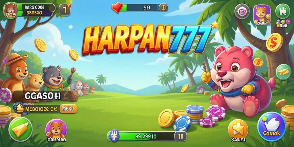 Tampilan gameplay <strong>HARAPAN777</strong> yang cerah dan menarik.