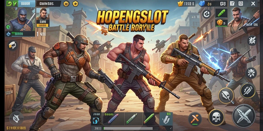 Tampilan gameplay HOPENGSLOT di arena Battle Royale yang mendebarkan.