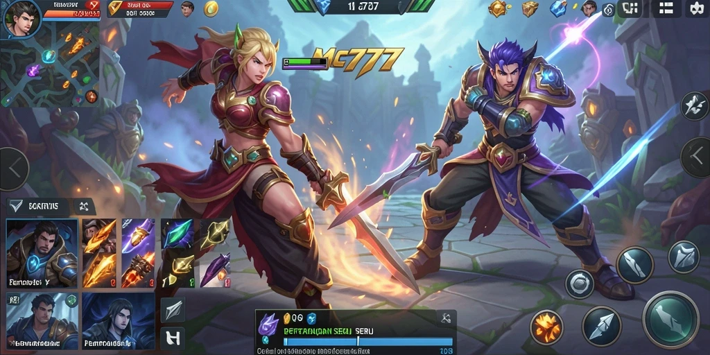 Gameplay seru dalam pertempuran tim MOBA.