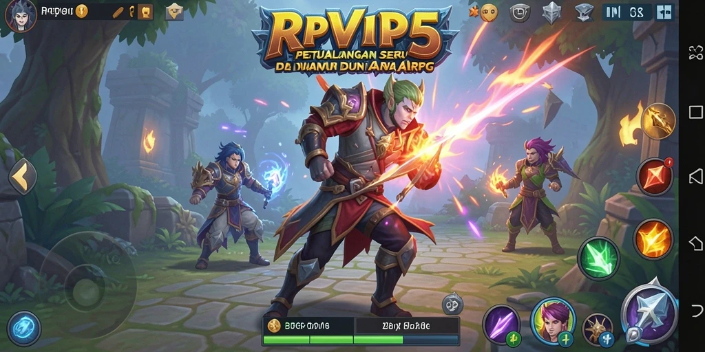 Gameplay seru RPVIP5 dengan aksi bertempur yang mendebarkan.