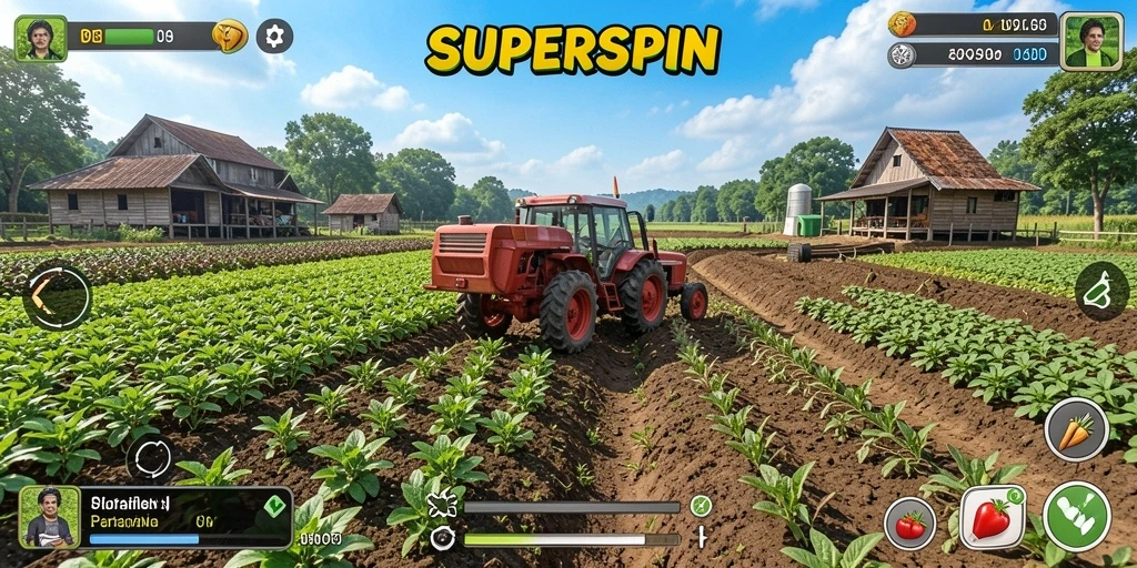 Tangkapan layar gameplay SUPERSPIN yang menarik dan penuh warna.
