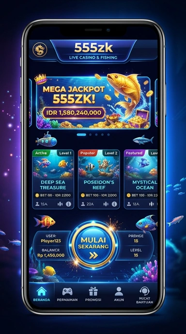Desain antarmuka 555zk yang estetis dan user-friendly.